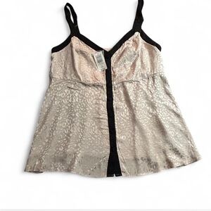 Torrid Jacquard Leopard Beige and Black Babydoll Cami Top